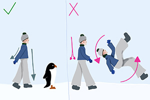 Как избежать падений в гололед?